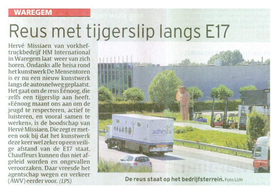 Reus met tijgerslip langs E17